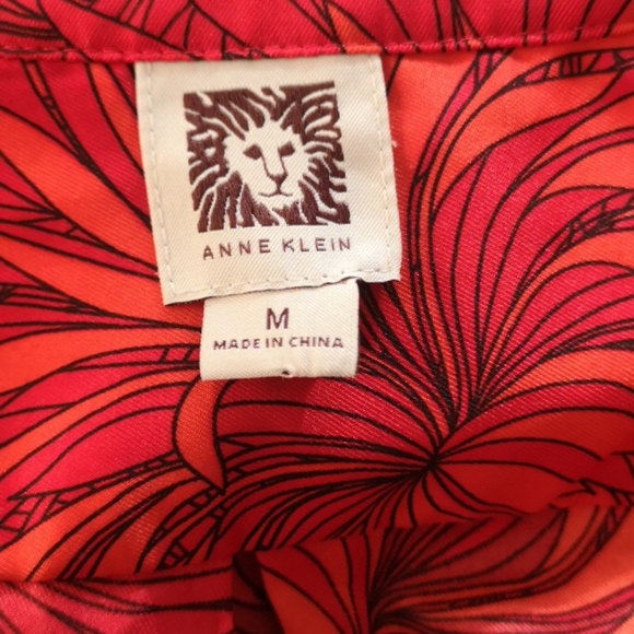 Anne Klein Red Button Down Blouse - Picture 4 of 7